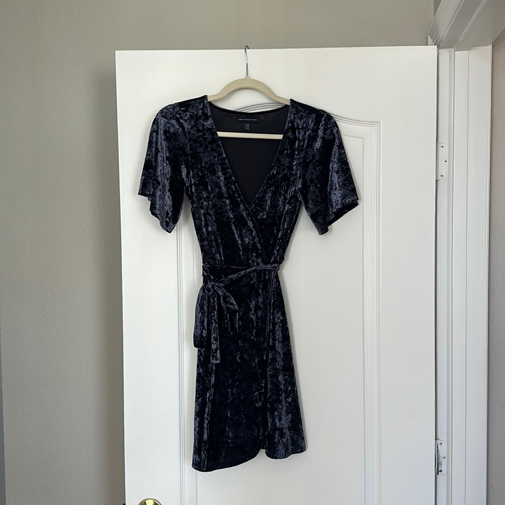 Navy Velvet Dress